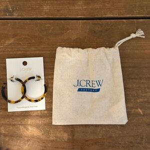 NEW with dust bag J. Crew Tortoise Shell Hoop Earrings